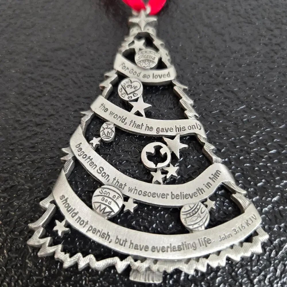 Christmas Ornaments Religious Inspirational Set of 2 Blessed Christmas